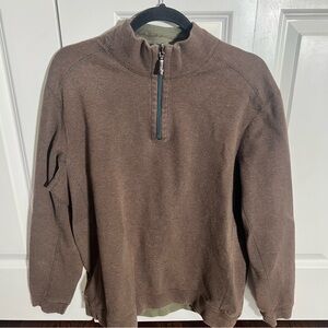 Tommy Bahama Men's Chocolate 1/4 zip-Up Sweater